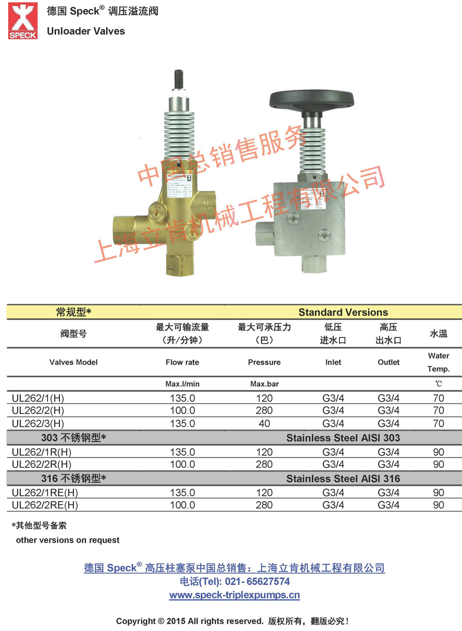 UL262系列调压阀(100~135L/min~280bar)